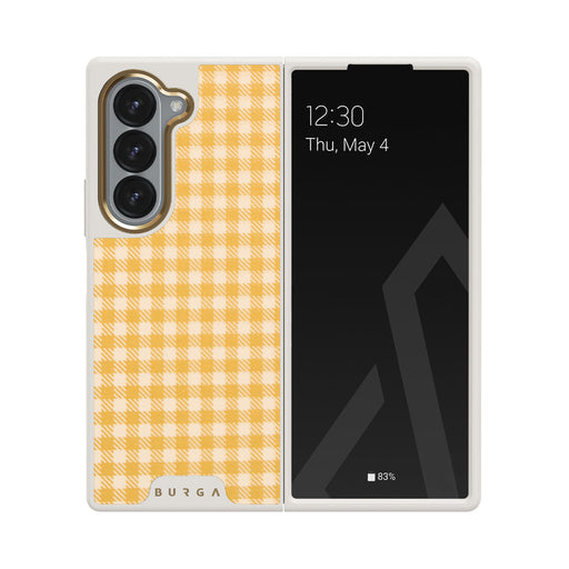 Tuscan Sun - Yellow Plaid Samsung Galaxy Z Fold 6 Case