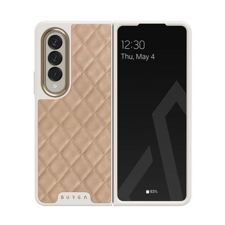 Simply Cream - Quilted Samsung Galaxy Z Fold 4 Case