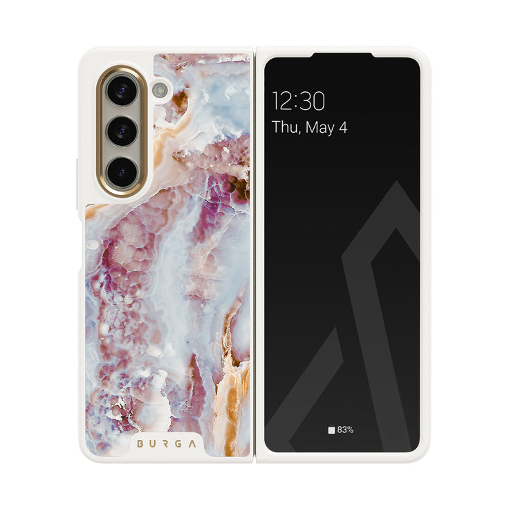 Frozen Leaves - Cute Marble Samsung Galaxy Z Fold 5 Case